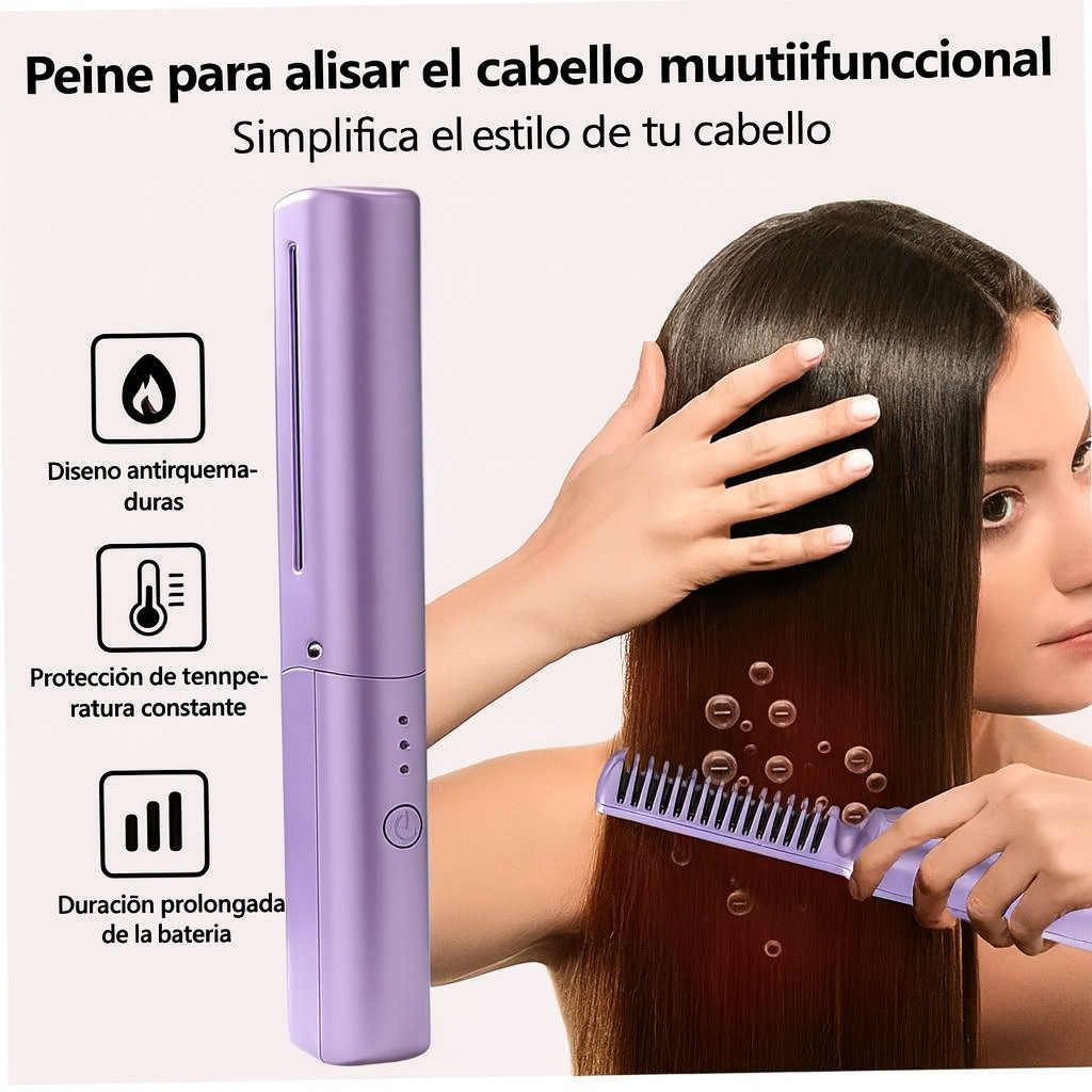 ⭐ BellaLiss — Tu Mini Alisadora Recargable Para un Liso Instantáneo y Sin Frizz en Cualquier Lugar