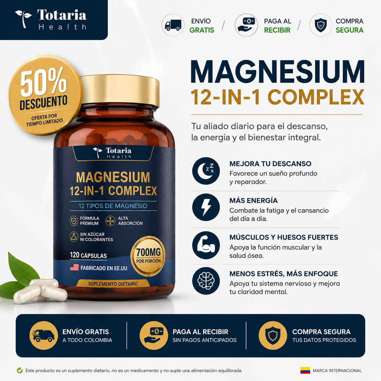 ¿Te sientes cansado😩❓ ¿Te falta energía🔋❓ ¿No duermes bien por las noches😴❓ Descubre MAGNESIUM 12-IN-1